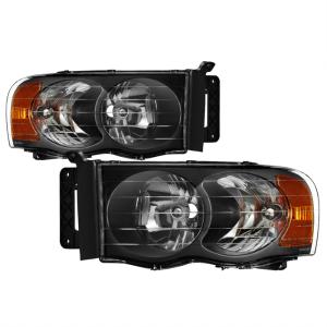 Dodge Ram 1500 02-05 / Dodge Ram 2500/3500 03-05 Xtune Amber Crystal Headlights - Black