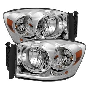 Dodge Ram 1500 06-08 / Ram 2500/3500 06-09 Xtune Amber Crystal Headlights - Chrome