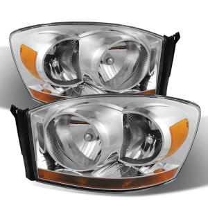 Dodge Ram 1500 06-08 / Ram 2500/3500 06-09 Xtune Chrome Bezel & Amber Bar Headlights - Chrome