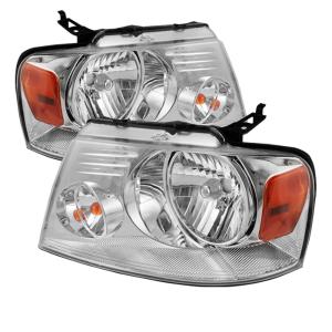 Ford F150 04-08 Xtune Amber Crystal Headlights - Chrome