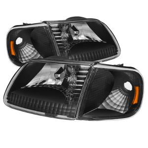 Ford F150 97-03, Ford Expedition 97-02 Xtune Crystal Headlights w/Corner - Black