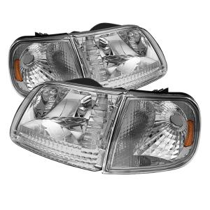 Ford F150 97-03, Ford Expedition 97-02 Xtune Crystal Headlights w/Corner - Chrome