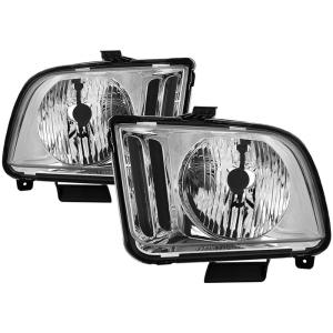 Ford Mustang 05-09  Halogen (Does not Fit Models With Factory HID Xenon & Shelby GT500/GT500KR Models ) Xtune OEM Style Headlights - Chrome