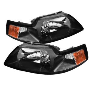 Ford Mustang 99-04 Xtune OEM Amber Headlights - Black