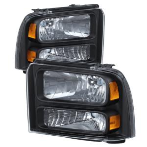 Ford F250 Super Duty 05-07, Ford F350 Super Duty 05-07 Xtune Crystal Headlights - Black