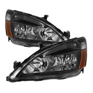 Honda Accord 03-07 Xtune Amber Crystal Headlights - Black