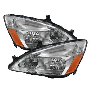 Honda Accord 03-07 Xtune Amber Crystal Headlights - Chrome