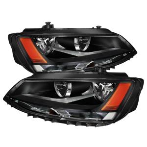 Volkswagen Jetta 11-14 Xtune Amber Crystal Headlights - Black