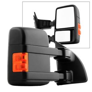 Ford F250 SuperDuty 99-14, Ford F350 SuperDuty 99-14 Xtune Manual Extendable - Manual Adjust Mirror with LED Signal Amber- Right