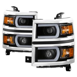 Chevy Silverado 1500 14-15 Xtune Projector Headlights - Light Bar DRL - Black