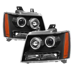 Chevy Suburban 1500/2500 07-14, Chevy Tahoe 07-14, Avalanche 07-14 Xtune Halo Projector W/LED Headlights - Black