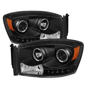 Dodge Ram 1500 06-08 / Ram 2500/3500 06-09 Xtune Halo Projector Headlights - Black