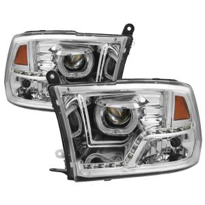 Dodge Ram 2009-2014 Xtune Halo LED Projector Headlights - Chrome