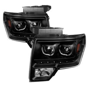 Ford F150 09-14 Halogen Model Only ( Not Compatible With Xenon/HID Model ) Xtune Projector Headlights - Projector Headlights - LED Halo - Black