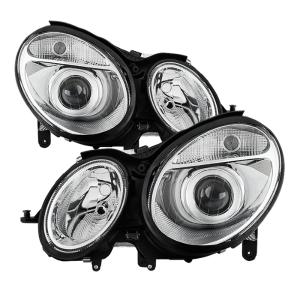 Mercedes Benz W211 E-Class 03-06  Halogen Models (Does not fit HID Models) Xtune OEM Projector Headlights - Chrome