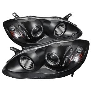 Toyota Corolla 03-08 Xtune Projector Headlights - LED Halo- Black