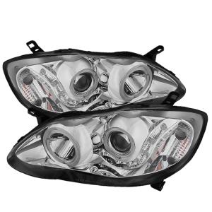 Toyota Corolla 03-08 Xtune Projector Headlights - LED Halo- Chrome