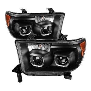 Toyota Tundra 07-13, Toyota Sequoia 08-13 Xtune Projector Headlights - Eliminates AFS function - LED Halo - Black
