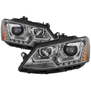 Volkswagen Jetta 11-14  Halogen Model Only ( Not Compatible With Xenon/HID Model ) Xtune DRL Projector Headlights - Chrome