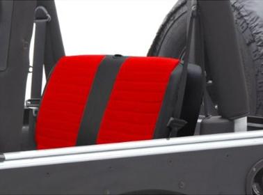 Smittybilt XRC Rear Seat Cover - Red/Black 