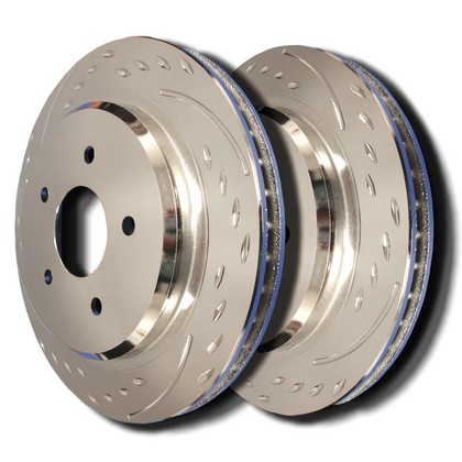 SP Performance Brake Rotors - Diamond Slot Plated (Rear)