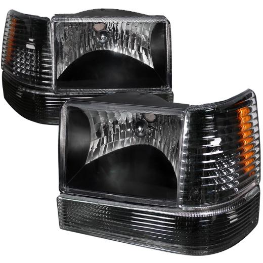 Spec D Euro Headlights with Corner Lights (Black)