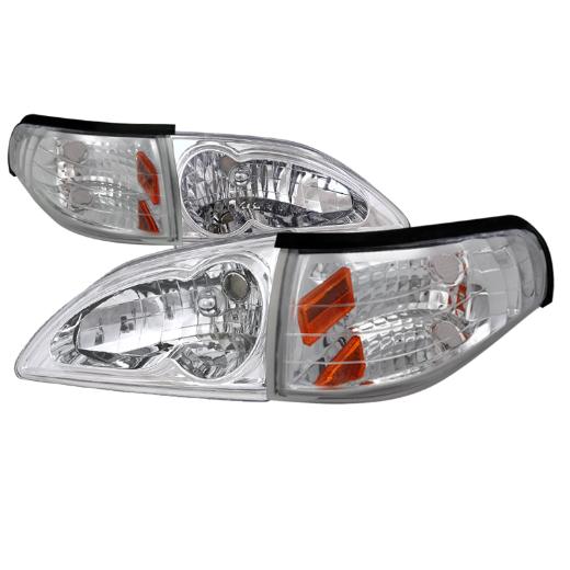 Spec D Euro Headlights with Corner Lights (Chrome)