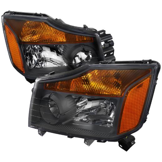 Spec D Headlights - Euro, Black Color