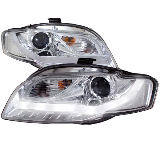 Spec D R8 Style LED Projector Headlights (Chrome)