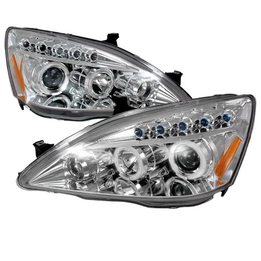 Spec D LED Halo Projector Headlights (Chrome)