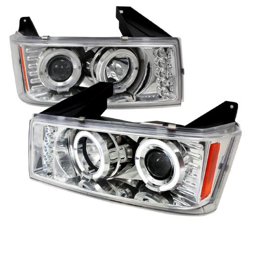 Spec D LED Halo Projector Headlights (Chrome)