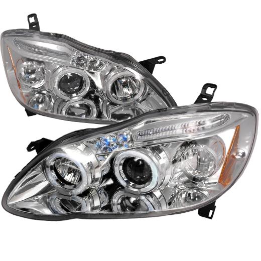 Spec D LED Halo Projector Headlights (Chrome)