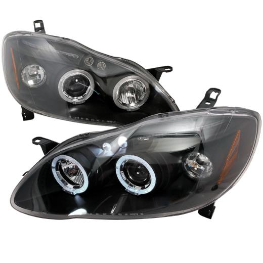 Spec D LED Halo Projector Headlights (Black)