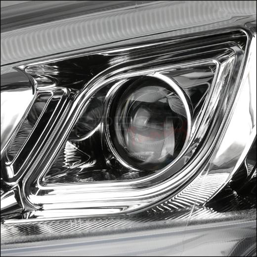 Spec D DRL LED Projector Headlights Chrome