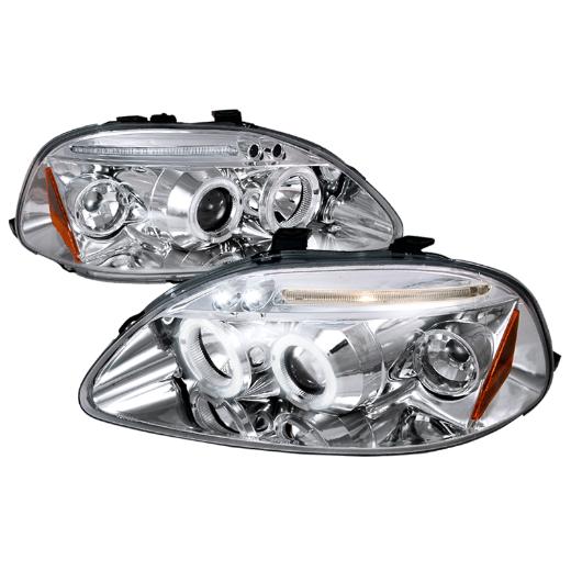 Spec D LED Halo Projector Headlights (Chrome)