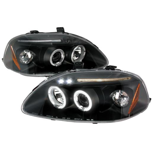 Spec D LED Halo Projector Headlights (Black)