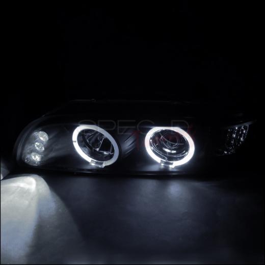 Spec D Dual Halo LED Projector Headlights Black