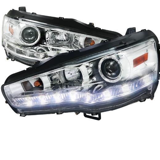 Spec D R8 Style Projector Headlights (Chrome)