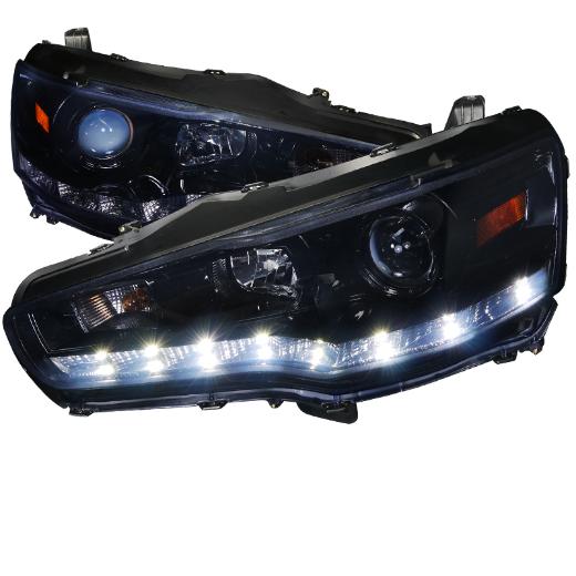 Spec D R8 Style Projector Headlights (Glossed Black/Smoke)