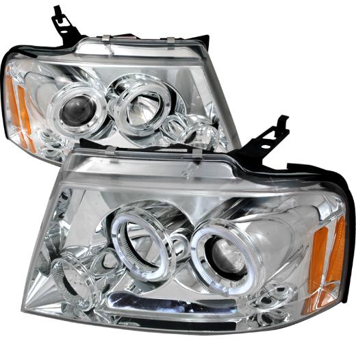 Spec D LED Halo Projector Headlights (Chrome)