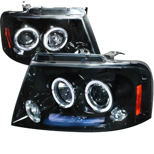 Spec D Halo Projector Headlights (Glossed Black/Smoke)