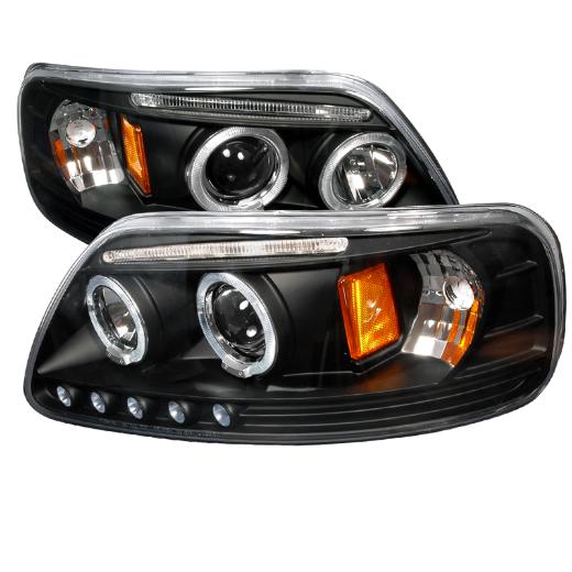 Spec D LED Halo Projector Headlights (Black)