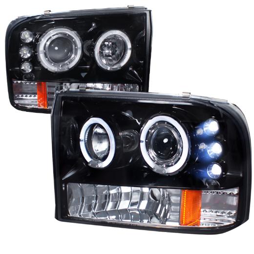 Spec D Halo Projector Headlights (Glossed Black/Smoke)