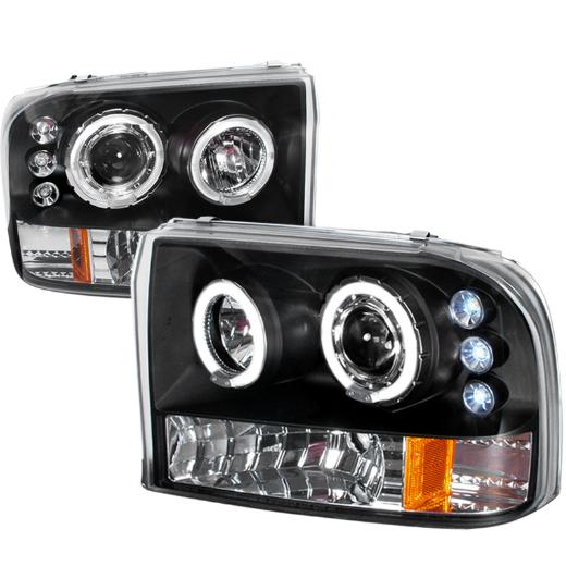 Spec D LED Halo Projector Headlights (Black)