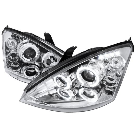 Spec D LED Halo Projector Headlights (Chrome)