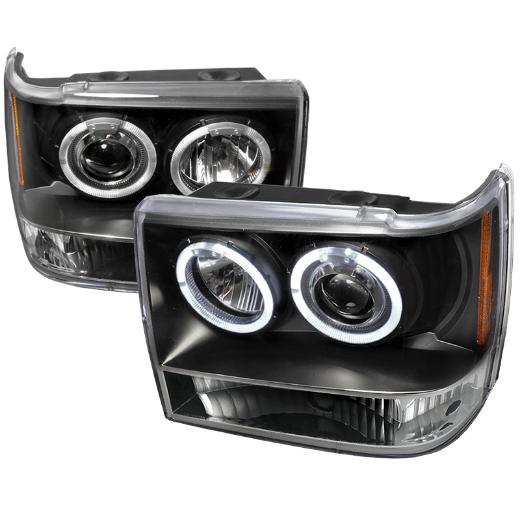 Spec D LED Halo Projector Headlights (Black)