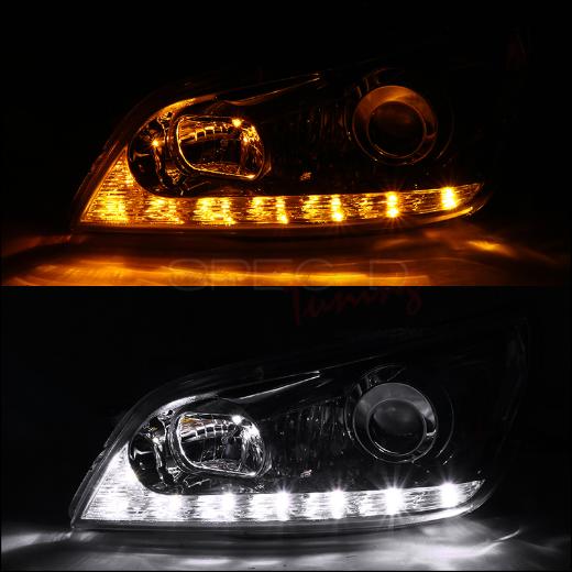 Spec D LED Projector Headlights Chrome