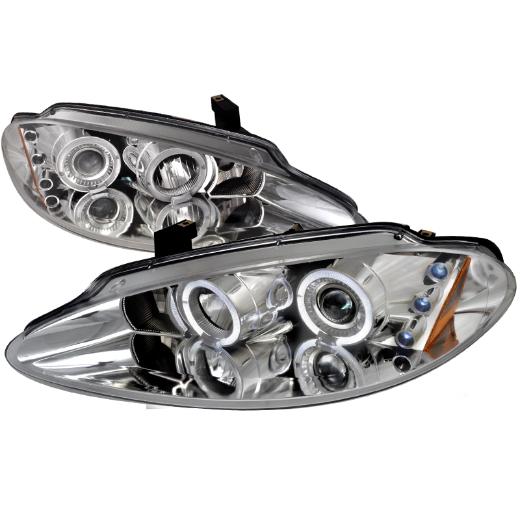 Spec D R8 Style LED Halo Projector Headlights (Chrome)