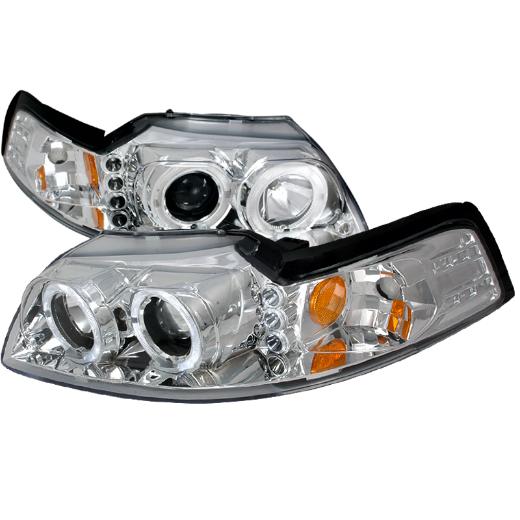 Spec D LED Halo Projector Headlights (Chrome)