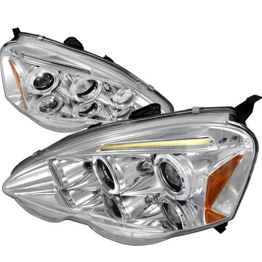 Spec D LED Halo Projector Headlights (Chrome)